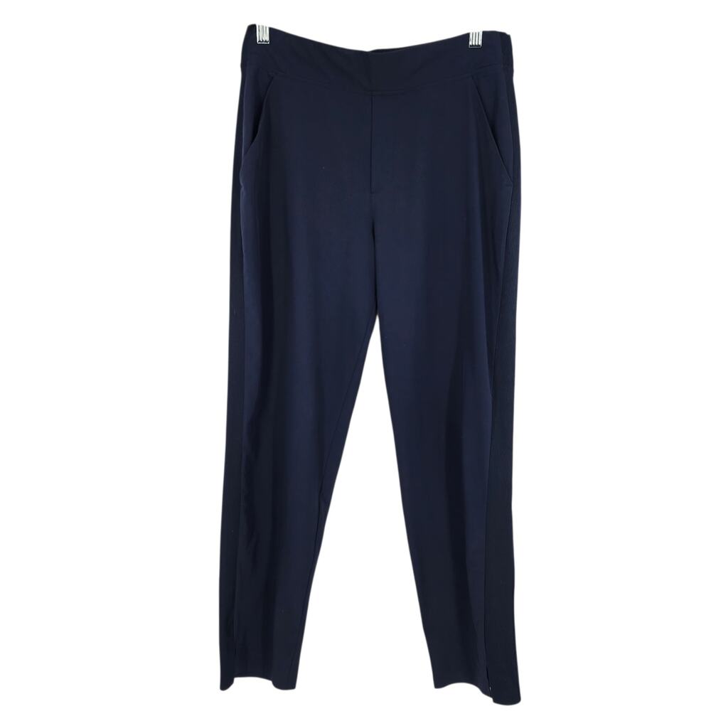 Athleta Navy Blue Brooklyn Casul Pull On Mid Rise Ankle Pants W/ Pockets Size 8